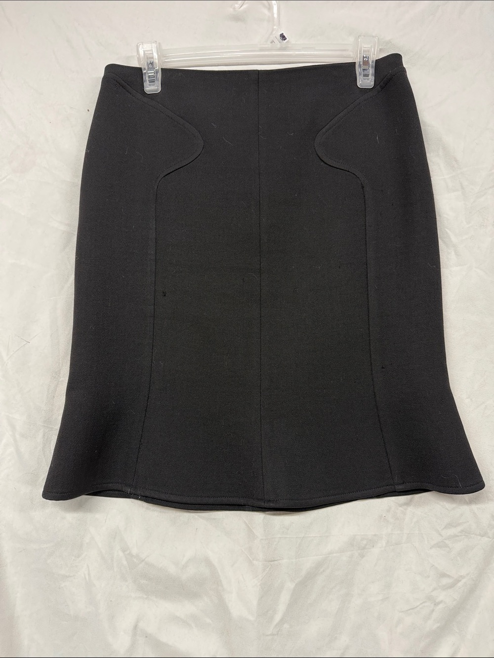 Roland Mouret Black wool Ponte Pencil Skirt with Flared Hem